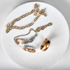 PARTI GULD. 18K. Ring Rebecca + slät ring + 2 armband.