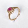 RING. Guld med rubin och diamanter. 18K. 3,5 gram.