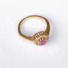 RING. Guld med rubin och diamanter. 18K. 3,5 gram.