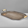 SERVERINGSBRICKA. Nysilver med benhandtag. Oktagonal form. Omkring 1900.