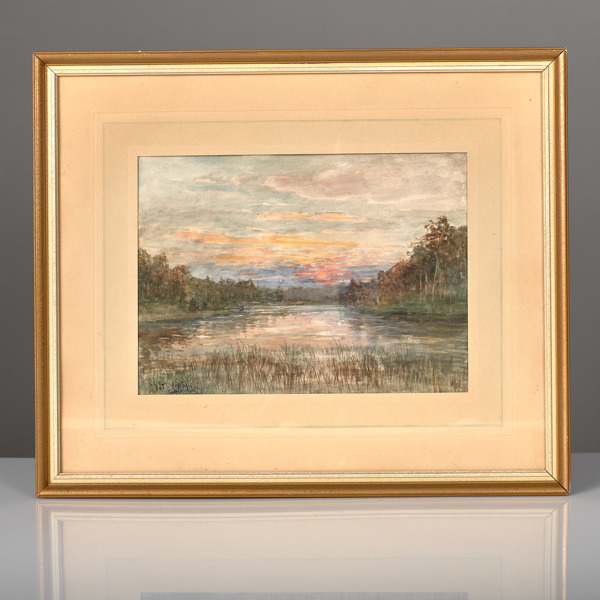 ANNA GARDELL-ERICSON. (1853-1939). Akvarell. Lina myr, Hörsne.