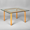 ALVAR AALTO. SOFFBORD. Y805. Björk med glasskiva. Artek.