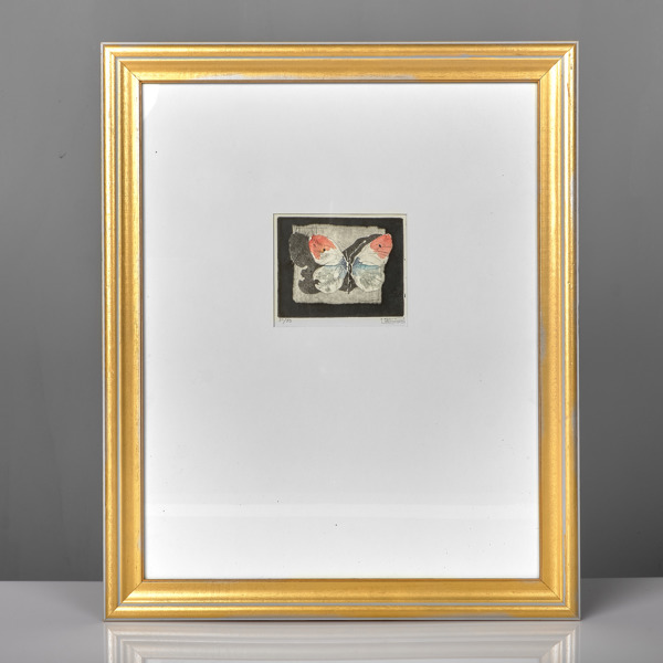 KARIN HÅKANSSON. (1935-).  Färglitografi. 