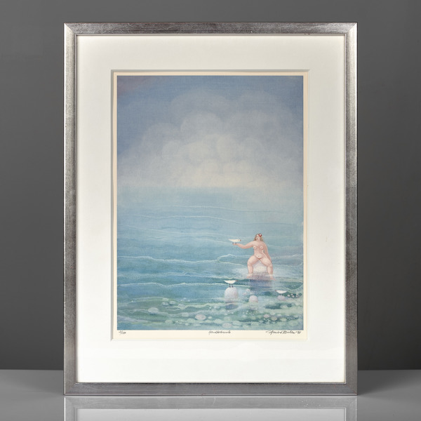 MARION BELIN. (1933-2022). Handkolorerad.