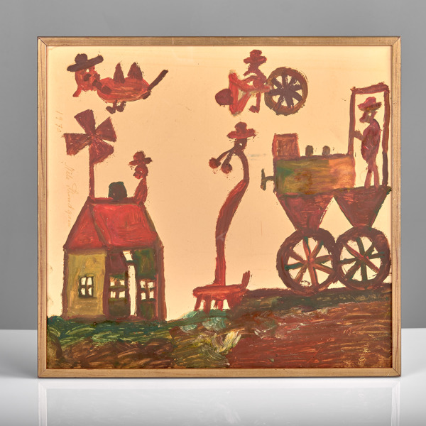 NILS RUNDGREN. (1890-1971). Björnjägaren. Blandteknik på papper. 