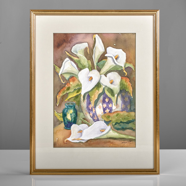 OTYDLIGT SIGNERAD. Akvarell. 