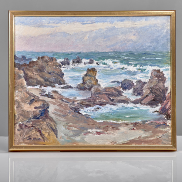 VILLE WALDENER. (1918-1999). Olja på pannå. Sommarstorm. Lauters, Fårö. 