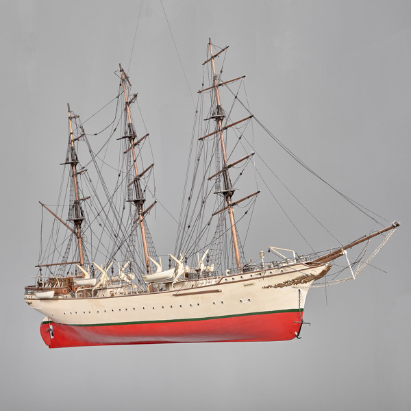 MODELLFARTYG. Danmark Tremastare.