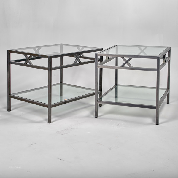 SIDOBORD. 1 par. Metall och glas. Vanessa. Englesson.