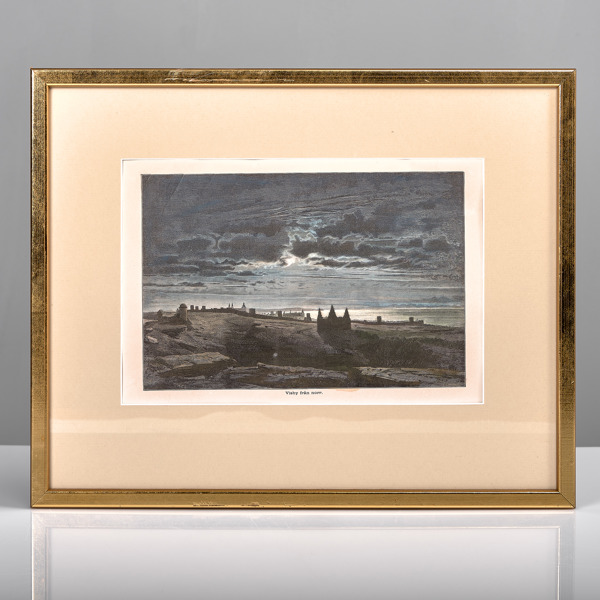 ALBERT THEODOR GELLERSTEDT. Träsnitt. Visby från norr. Cirka 1870.