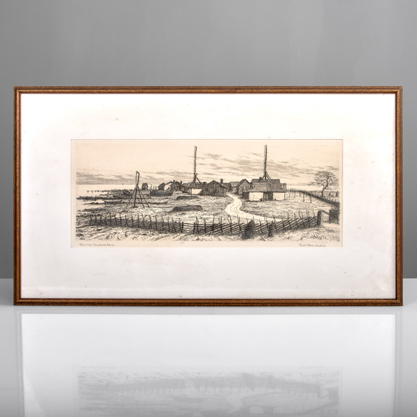 ERIK OLSSON. (1919-2006). Etsning. Tomtbode, Rone.