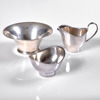 SOCKERSKÅL + GRÄDDSNIPA + SKÅL. Silver. 1900-tal.