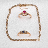 2 RINGAR + ARMBAND. Guld. 18K.