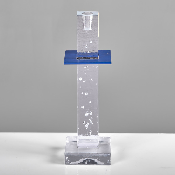 BERTIL VALLIEN. Ljusstake. Glas och metall. Tower. Kosta Boda. 