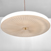 PLAFOND. Textil och mässing. Swedish modern. 1940-tal. 6 ljuspunkter.