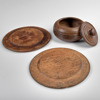 VRIDASK + 2 TRÄDISKAR. 1700-1800-tal.