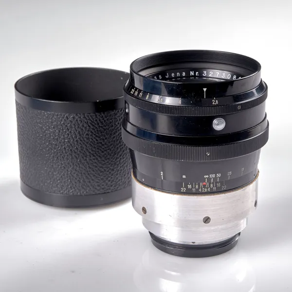 OBJEKTIV. Carl Zeiss Jena Nr3273084 Sonnar 1:2,8 f=18 cm T. 1949-50.
