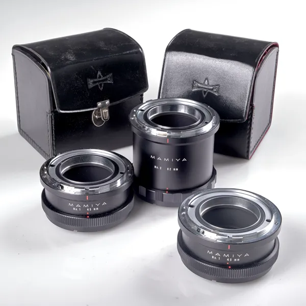 MELLANRINGAR. 3 stycken. Mamiya. No 1 45 mm, No 2 82 mm och No 1 45 mm.