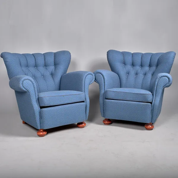 SOFFA + 1 PAR FÅTÖLJER. 1940-tal.