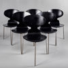 ARNE JACOBSEN. 6 stolar. Myran. Modell 3100. Formgiven 1952. 1950-tal.