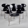 ARNE JACOBSEN. 6 stolar. Myran. Modell 3100. Formgiven 1952. 1950-tal.