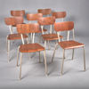 STOLAR. 8 stycken. Teak. Industrimodell. 1950-tal.