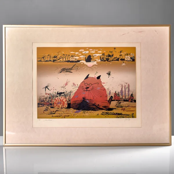 JORGO KRALLIS. (1937-). Färglitografi. Weekend.