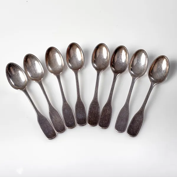 HANS HANSEN. Teskedar.. 8 stycken. Sterlingsilver.