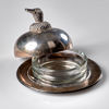 SMÖRGÖMMA. Nysilver och glas. 1900-talets andra hälft.
