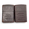 TÄNDARE ZIPPO. 2 stycken. Guarantee Brown Leather Wrap. The Famous Leather Wrap Lighter.1991.