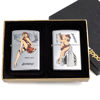 TÄNDARE ZIPPO. 2 stycken. Nose Art Pinup Girl. WWII Aircraft Bomber Series. 2003.