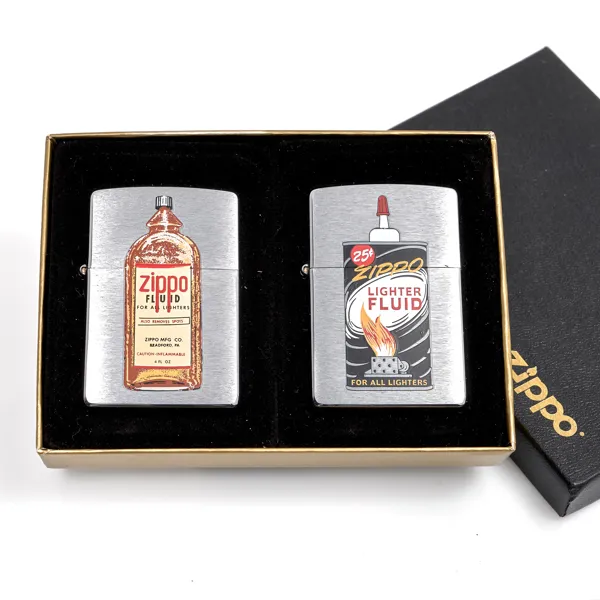 TÄNDARE ZIPPO. 2 stycken. Lighter Fluid Cans. 2002.