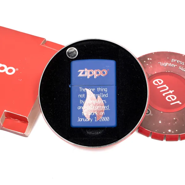 TÄNDARE ZIPPO. Y2K Millennium Series. Not Controlled by Computers. 1999.