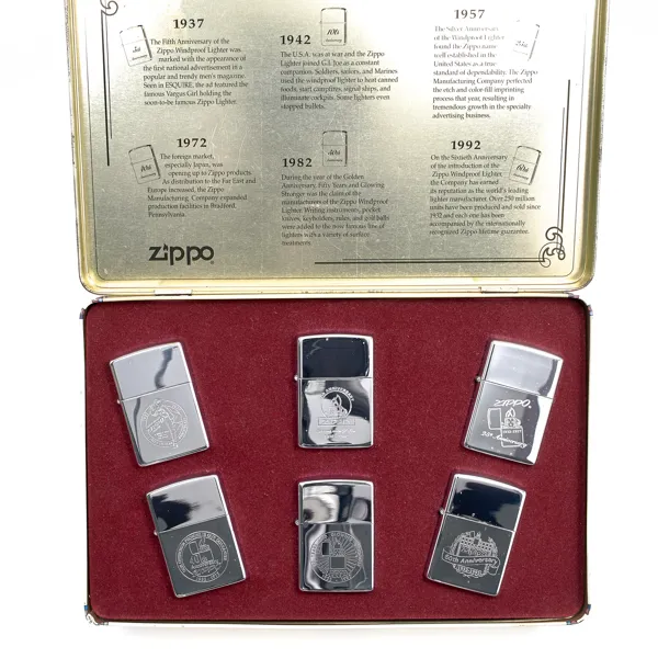 TÄNDARE ZIPPO. 6 stycken. 40th Anniversary (1932-1972). Our Unbroken Promise Is Our Guarantee.