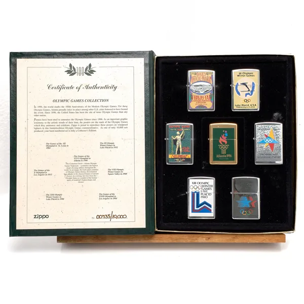 TÄNDARE ZIPPO. 6 stycken. Olympic Games Collection. 1995.