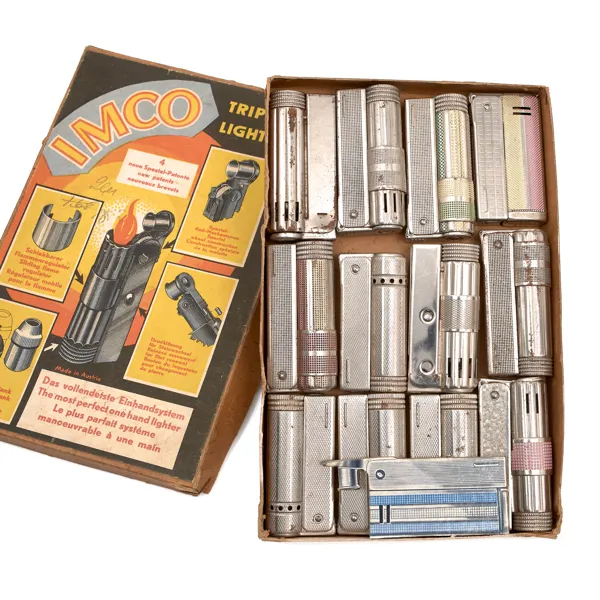 TÄNDARE. 12 stycken. IMCO Triplex Store Display Lot. Imco Triplex Super 6700. 1960-tal.