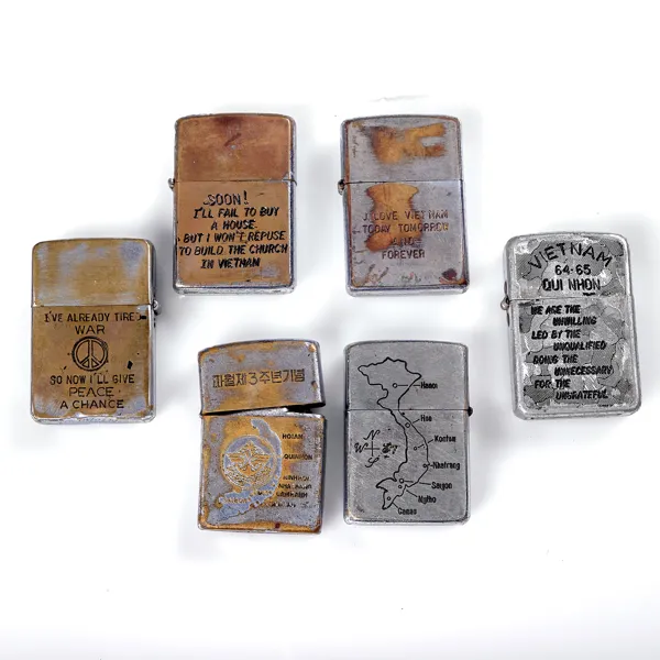 PARTI TÄNDARE. 3 stycken Zippo, Ritepoint, ABC Sunmy och Park Industries. Vietnam. 1960-70-tal.