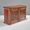 MYNTKABINETT. Ek med målad dekor. Viktoriansk.1800-tal.
