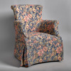 FÅTÖLJ. Mahogny med tygklädsel. 1940-tal.