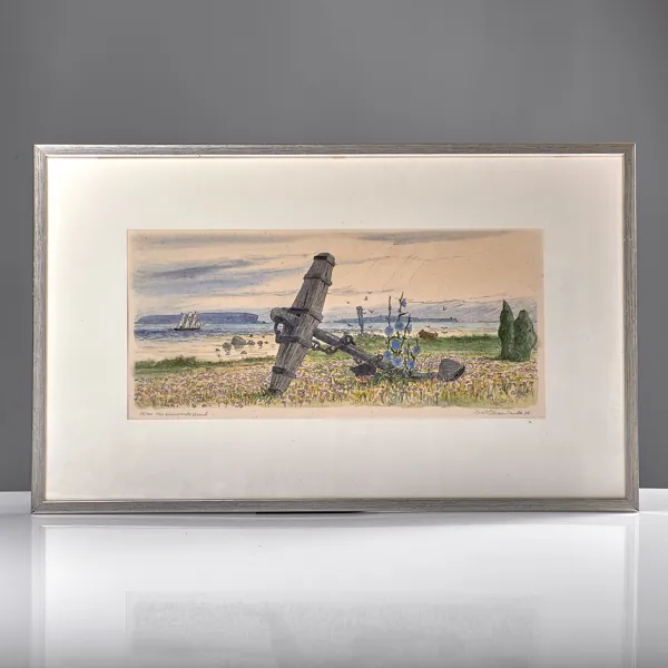 ERIK OLSSON. (1919-2006). Färgetsning. Min blommande strand.