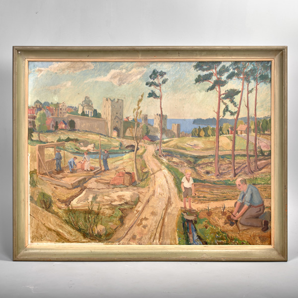 GIDEON ISAKSSON. (1911-1980). Olja på pannå. Nordergravar, Visby.