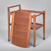 SERVERINGSVAGN. Valnöt och teak. Erik Gustafsson Möbelfabrik, Brittatorp. 1960-tal.