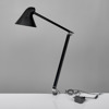 BORDSLAMPA. Svartlackerad metall och aluminium. NJP Table type 25000. Louis Poulsen, Danmark. 